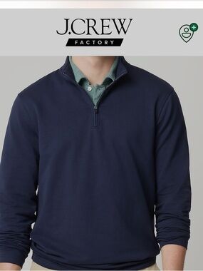 J. Crew Factory Men's Navy Half-Zip Pullover